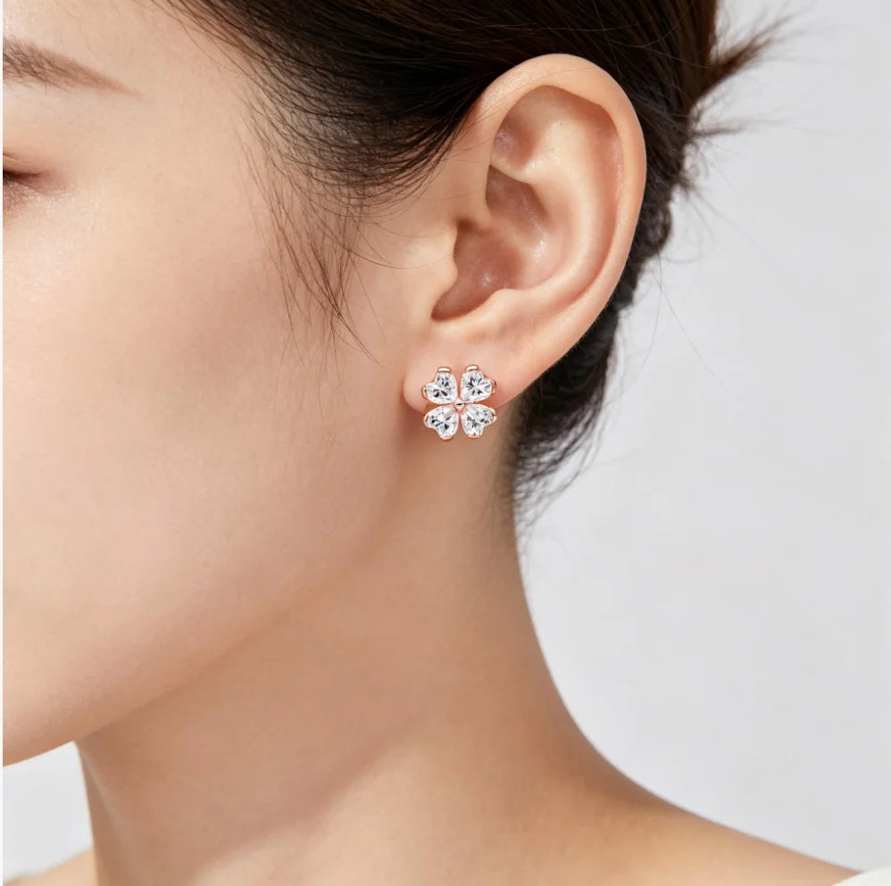 2026 Latest 925 Silver Exquisite Rose Gold Charm Earrings Personalized Pendant Beads, Fashionable Birthday Gift Gifts Pi-Mart