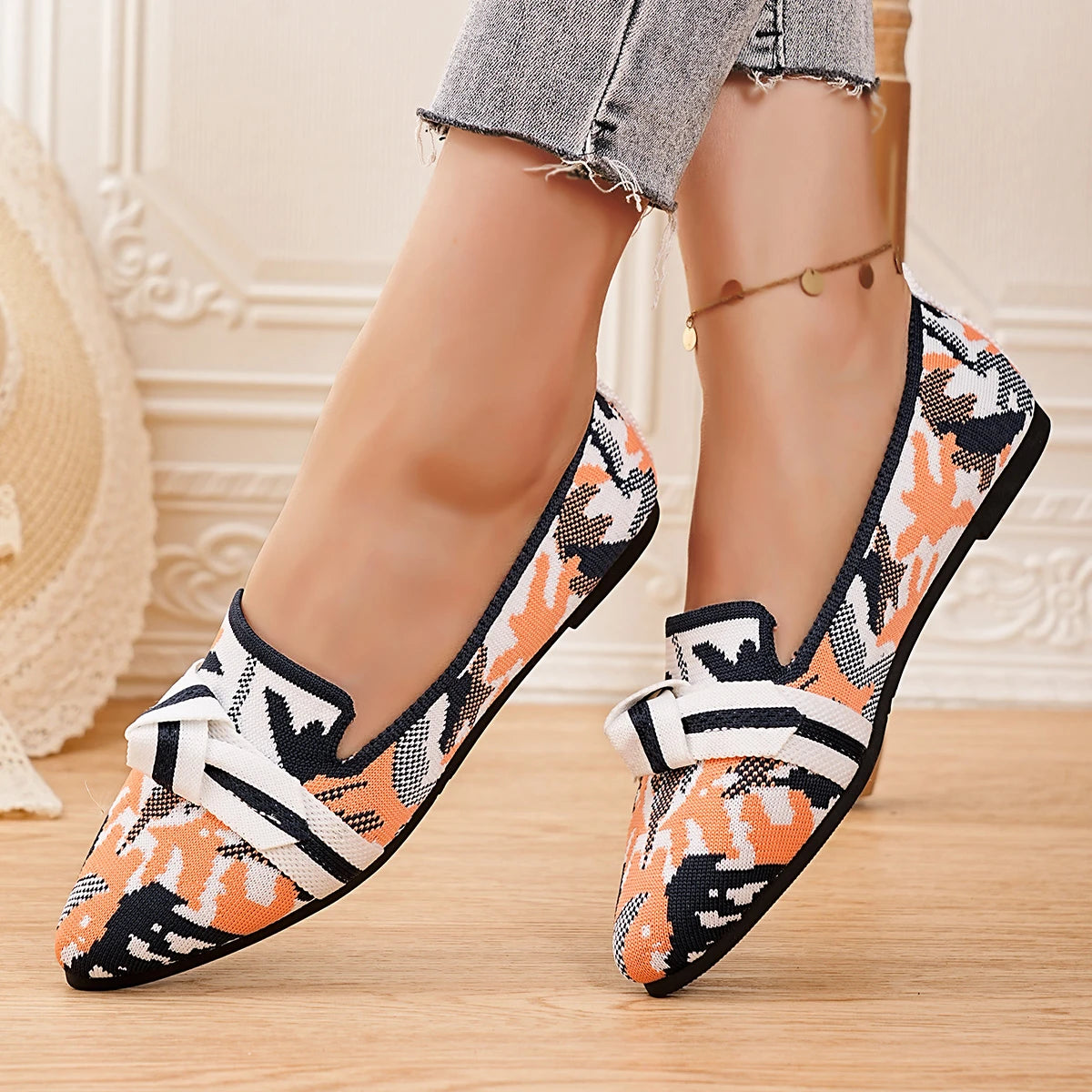 New Women's Loafers Ballet Flat Shoes Spring/autumn Fashion Pointed Toe Casual Low Heeled Women's Flat Shoes  Size 36-43 Pi-Mart