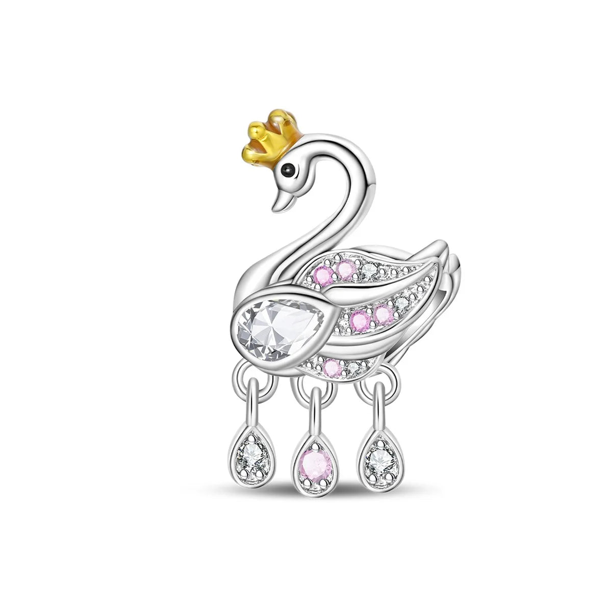 Attractive pendant featuring an animal - a baby elephant, a cat, a swan. Beaded DIY jewelry for a bracelet accessory. Pi-Mart
