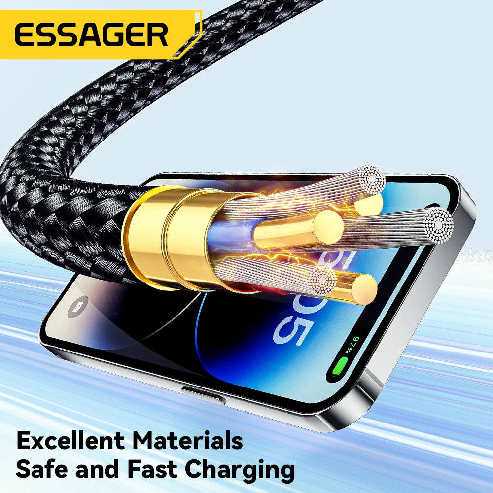Essager USB C Cable For iPhone 14 13 12 11 Pro Max Xs Plus 29W Fast Charging Cable Type C To Lighting Date Wire For iPad Macboo Pi-Mart