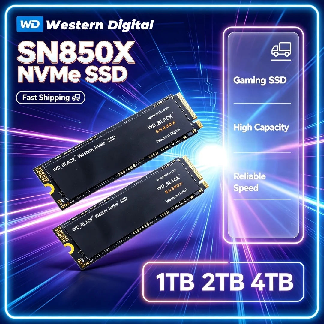 Western Digital SN850X 1TB 2TB 4TB WD_BLACK M.2 2280 NVMe PCIe Gen 4.0x4 SSD Solid State Drives for Gaming Computer Laptop Pi-Mart
