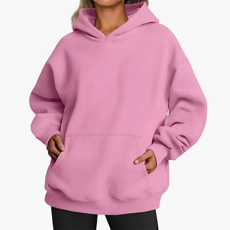 New Women Casual Hoodies Men and Women Fleece Warm Hoodies Spring Autumn Pullovers Fashion Multiple Colour Oversized Sweatshirts Pi-Mart