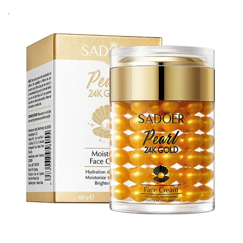 SADOER 24K Golden Pearl Collagen Face Cream Moisturizing Brightening Hydrating Firming Facial Cream Face Skin Care Products Pi-Mart