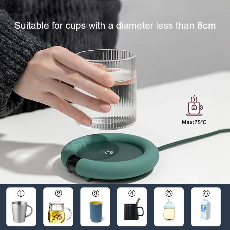 New Coffee Mug Warmer Electric Heating Coaster for Home Office 3 Temperatures Adjustable Tea Cup Warmer Christmas Birthday Gift LadyShow.Store