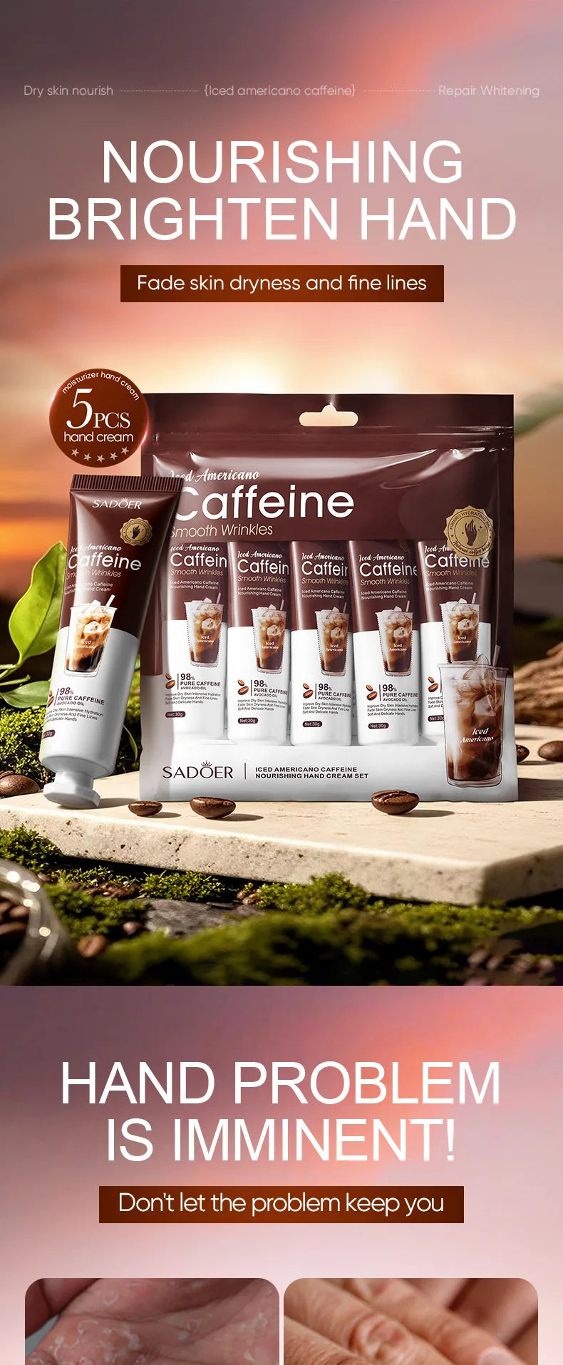 Iced Americano Coffee Hand Cream Set Deeply Moisturizes and Protects Hands in Autumn and Winter Pi-Mart