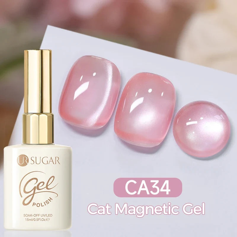 UR SUGAR 15ml Cat Magnetic Gel Nail Polish 30 Colors Semi Permanent Magnetic Gel UV/LED Soak Off Painting Vanrish Design Tri Light Beauty