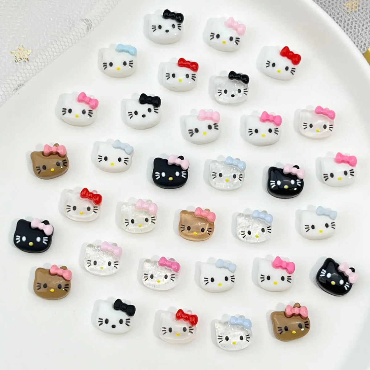 50Pcs Leopard Sanrio 3D Resin Nail Charms Mixed Kuromi My Melody Kitty Nail Parts DIY Manicure Decor Accessories Pi-Mart