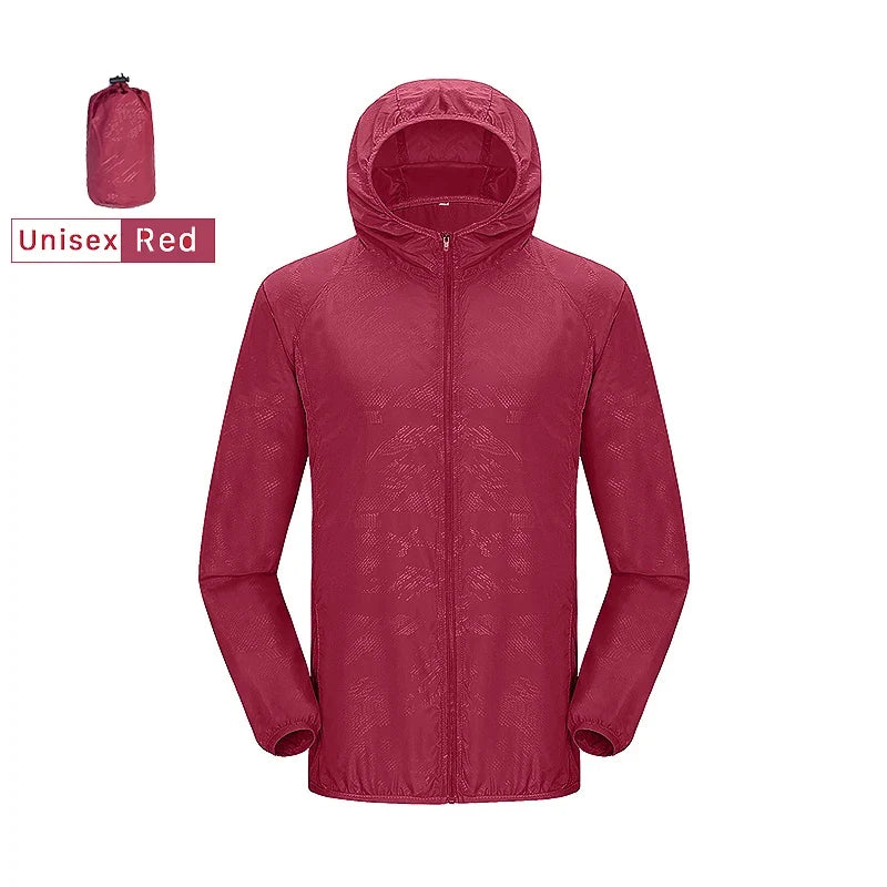 JNLN Men Women Hiking Jacket Unisex Waterproof Quick Dry Camping Windbreaker Outdoor Trekking Climbing Rain Coat Anti UV Clothes LadyShow.Store