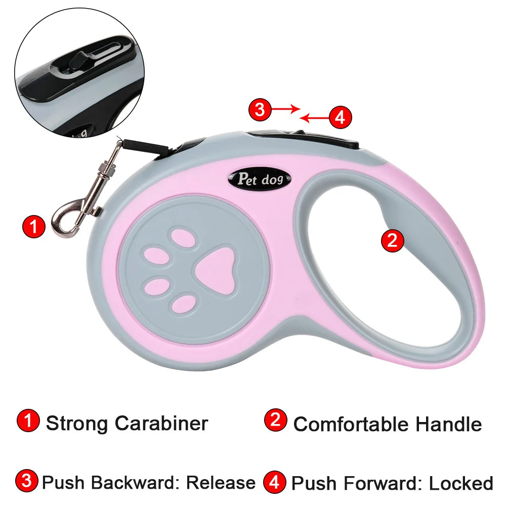3 Meters 5 Meters Nylon Pet Dog Leash For Small Medium Dogs Cat Outdoor Hiking Retractable Puppy Belt Chihuahua Bulldog Supplies Pi-Mart