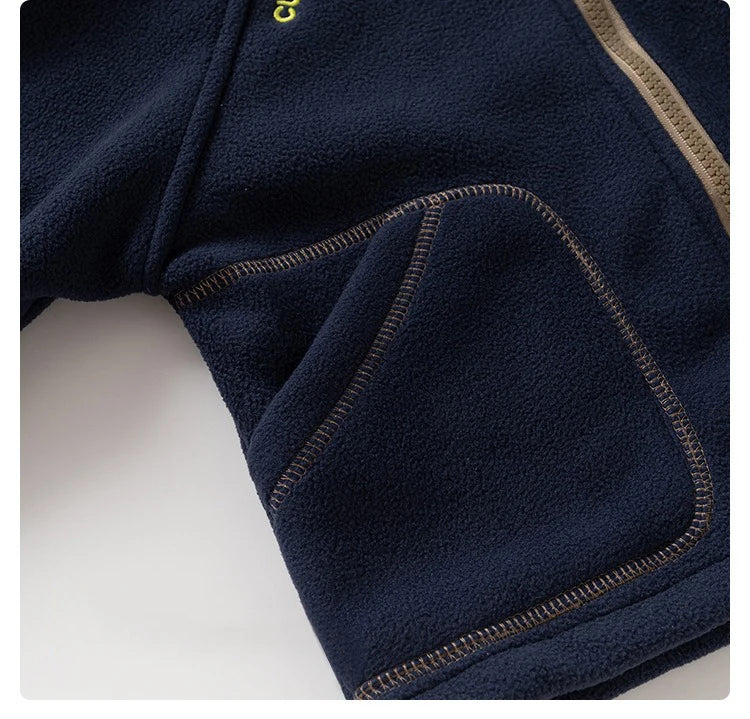 Ircomll New Children Boys Polar Fleece Jacket Autumn Winter Kids Coat Causal Toddler Stand Collar Zipper Outwear Boys Clothing Pi-Mart