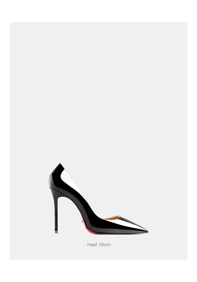 Women heels 2026 leather Heels for women Luxury Brand Pumps Red sole Pointed Toe High Heels Elegant Stiletto Ladies Prom Shoes Pi-Mart