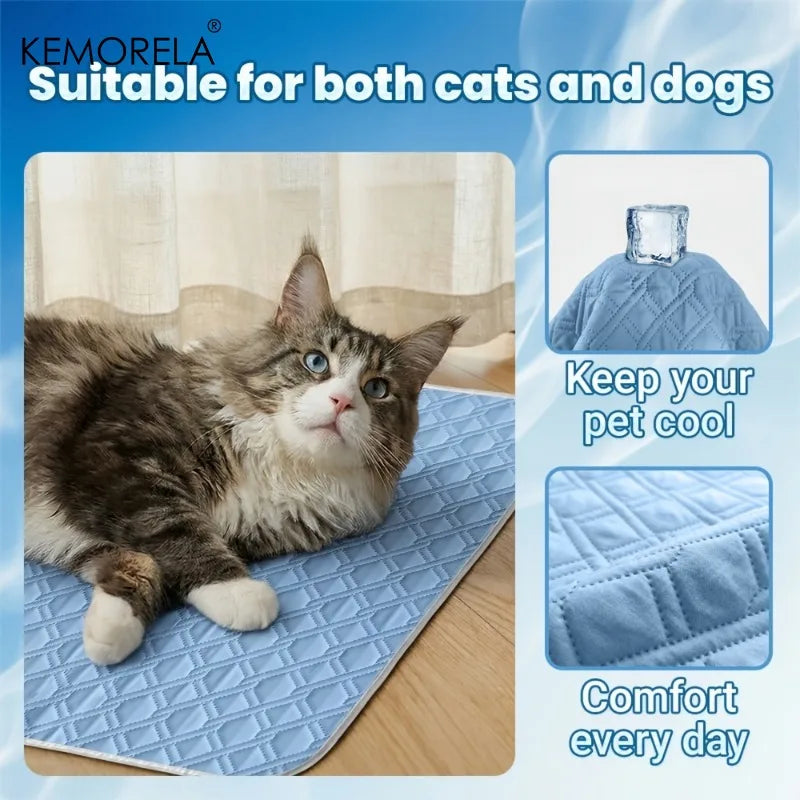1PCS New Upgraded Ice Cooling Experience Summer Pet Cooling Mat Washable and Breathable Pet Cooling Pad All Season For Dogs Pet Pi-Mart