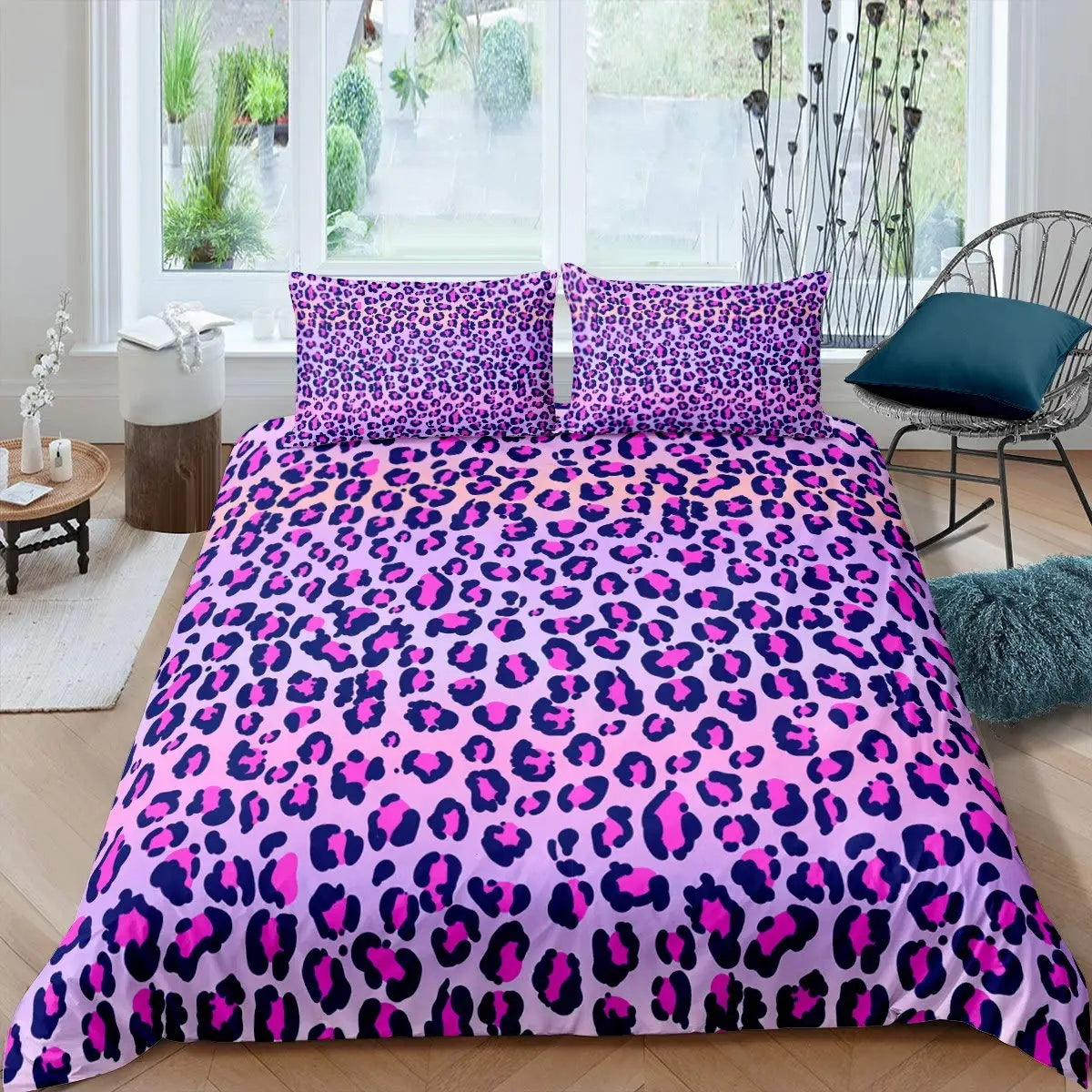 Cheetah Print Duvet Cover Set Leopard Quilt Cover Sets Queen King Size Animal Adults Boys Teenagers Home Bedding 3 Pieces Set Pi-Mart