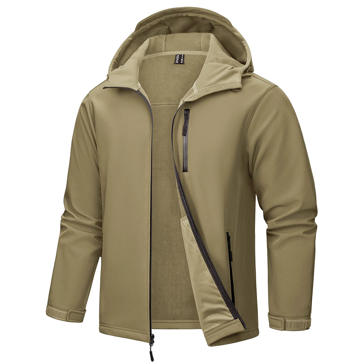 TACVASEN Hooded Softshell Jacket Mens Waterproof Rain Jacket Fleece Lined Work Jacket Outdoor Trekking Hiking Windbreaker Male Pi-Mart