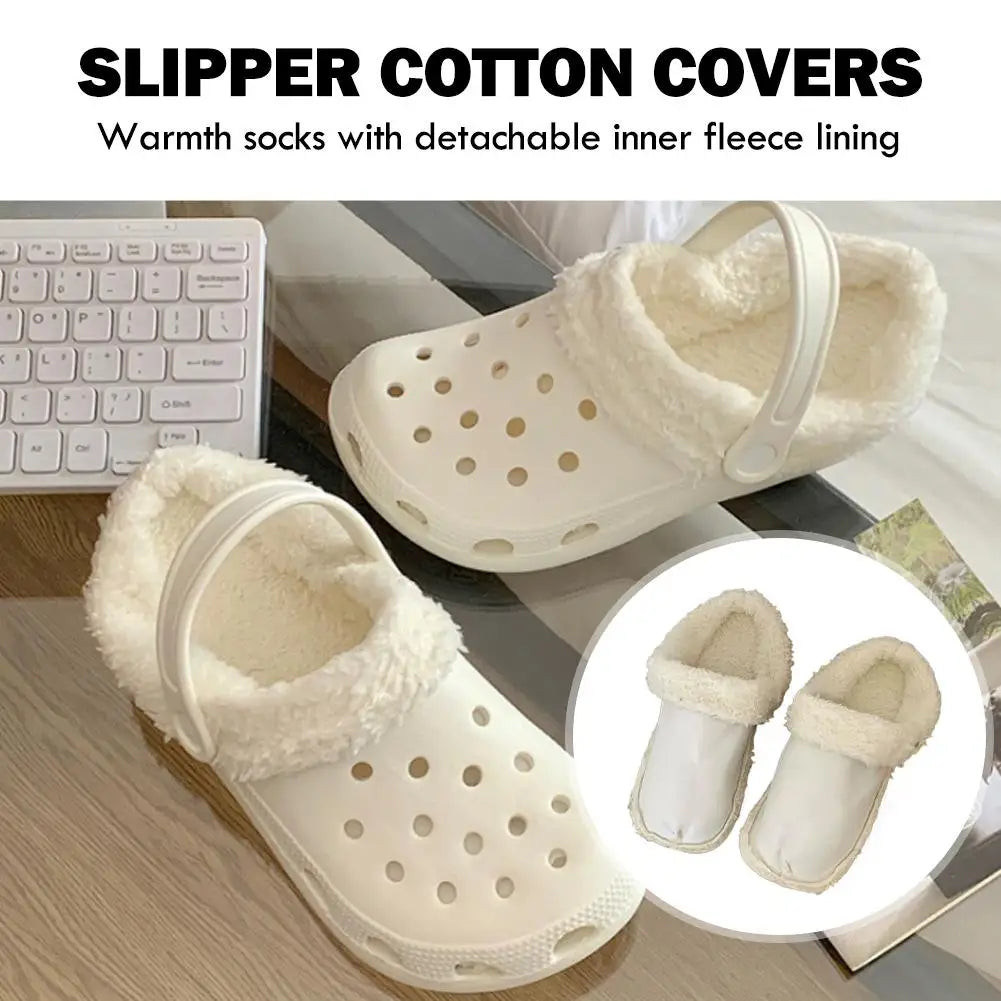 Autumn Winter Plush Liner Warm Hole Shoes With Detachable Thicken Soft Shoe Cover Fashion Versatile Slippers Lining Accessories Pi-Mart