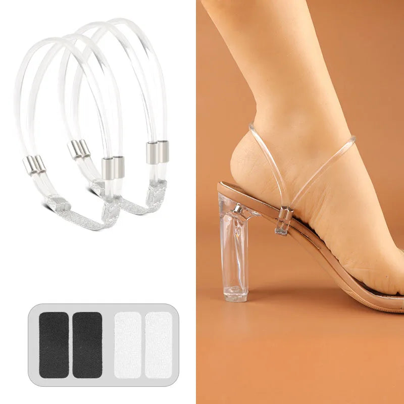 Rhinestone High Heels Shoes Band Anti-loose for Women Shoelaces Anti-drop Elastic Fixed Heel Laces shoe accessories LadyShow.Store