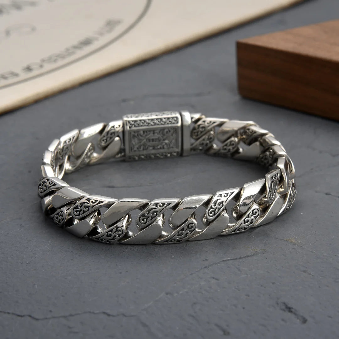 S925 Sterling Silver Timeless Vine Garland Buckle Retro Punk Tank Bracelet Jewelry Creativity Gift Factory Price Pi-Mart