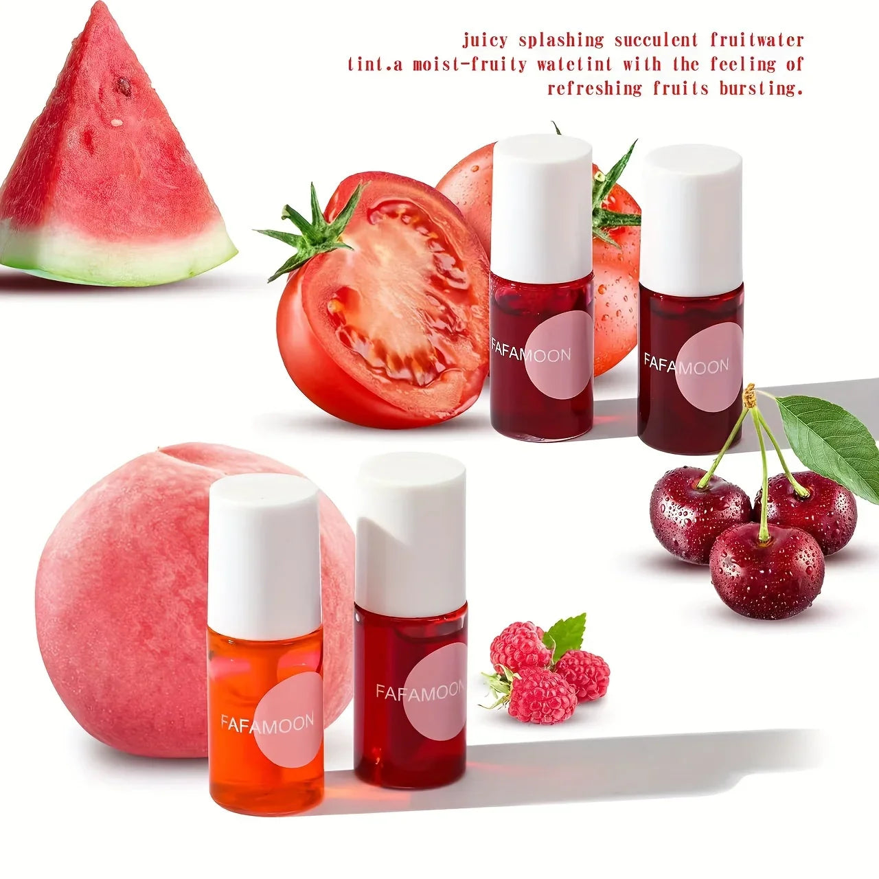 4 color Fruity Lip Tint Water Gloss Tint,Moisturizing Waterproof Liquid Lipstick, Non-Stick,High Pigment,Long-Lasting Colors LadyShow.Store
