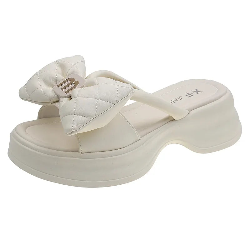 2024 summer New Fashion Women Shoes Slippers Comfortable Platform Shoe High Heels Leisure flower outdoor beach Slipper Women Pi-Mart