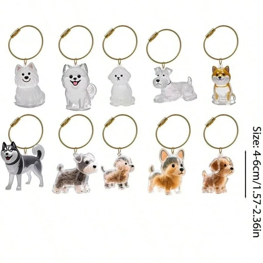 Transparent Dog Hair Storage Pendant Dog Hair Collector Keychain Pet Hair Memorial Bottle for Pet Lovers DIY Memorial Keychain Pi-Mart