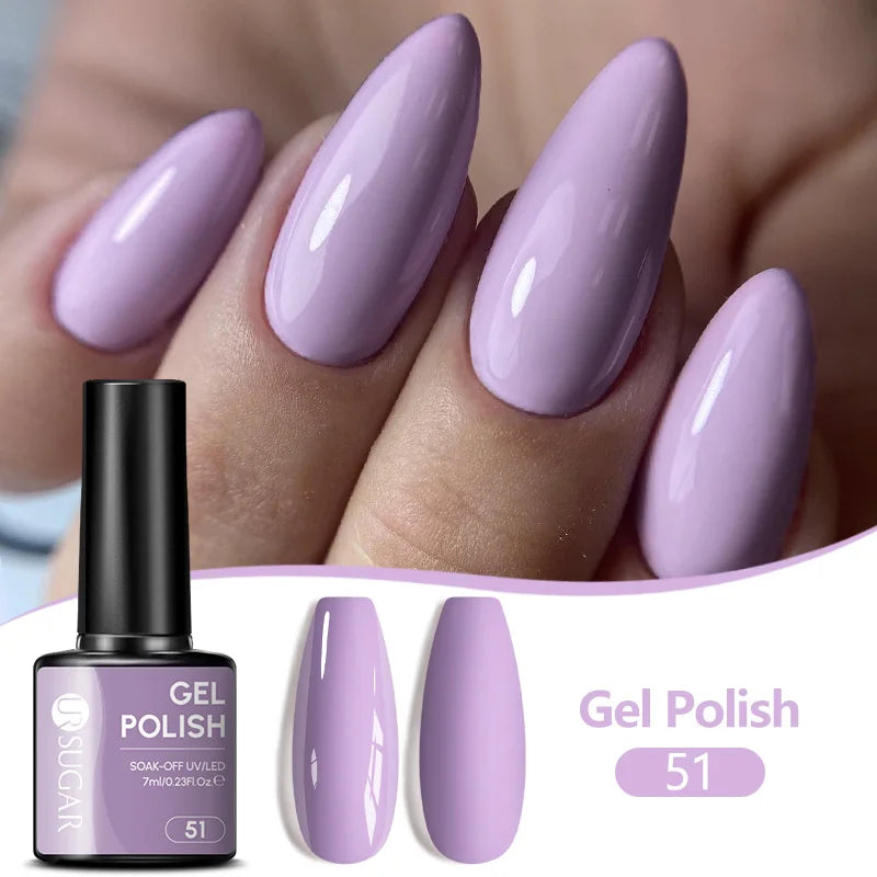 UR SUGAR 7ML Nail Gel Fresh Macaron 107 Colors All For Manicure Semi Permanent Soak Off LED UV Long-Lasting Nail Art Varnish Tri Light Beauty
