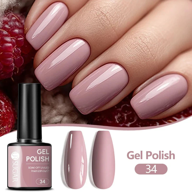 UR SUGAR 7ML Nail Gel Fresh Macaron 107 Colors All For Manicure Semi Permanent Soak Off LED UV Long-Lasting Nail Art Varnish Tri Light Beauty