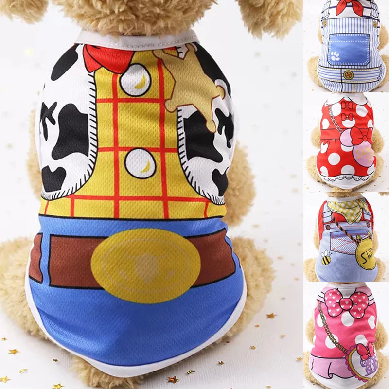 Pet Dog Clothes Cartoon Clothing Puppy Dogs Soft Vests Summer Shirt Casual T-Shirt for Small Pet Supplies Pi-Mart