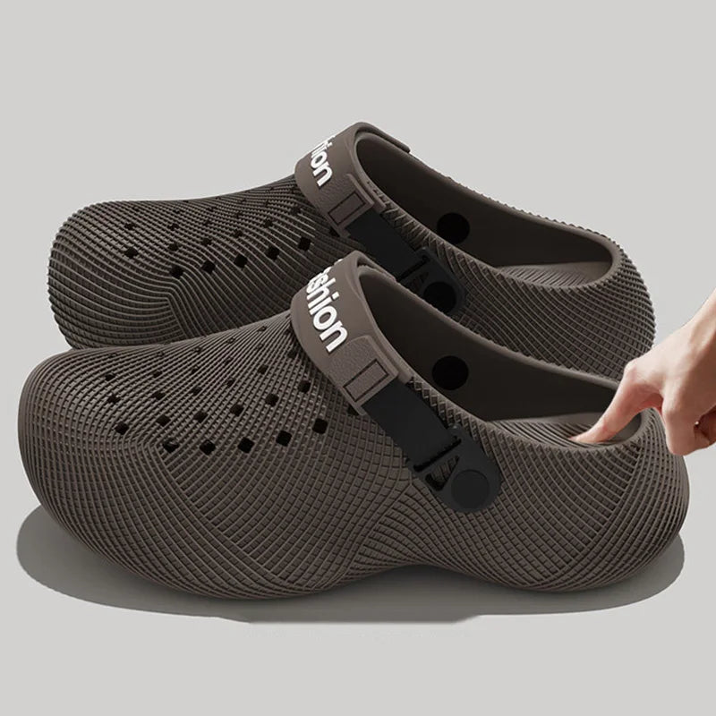 3D Design Chunky Platform Sandals Men 2026 Summer Slip On Non Slip Sport Sandals Men Outdoor Thick Bottom Eva Slippers Beach Pi-Mart