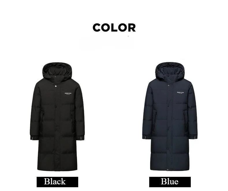 Winter Luxury Brand Men's Down Jacket Coat Parkas Padding Warm Puffer Jackets Long Man Jacket Knee Length Thickened Hooded HXY02 Pi-Mart
