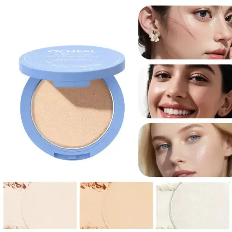 Concealer Setting Powder Compact Multi-Color Natural Drying Oil-Controlling Long-Lasting Waterproof Face Full Coverage Makeup Tri Light Beauty