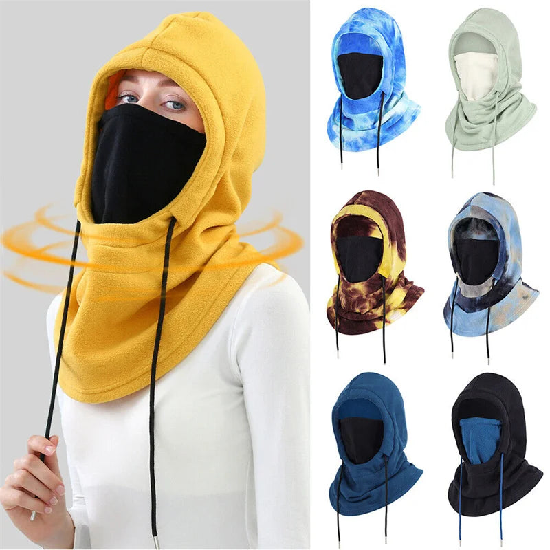 Thermal Fleece Balaclava Hat Hooded Neck Warmer Cycling Face Mask Outdoor Winter Skiing Sport Face Mask Men Cycling Masked Caps Pi-Mart