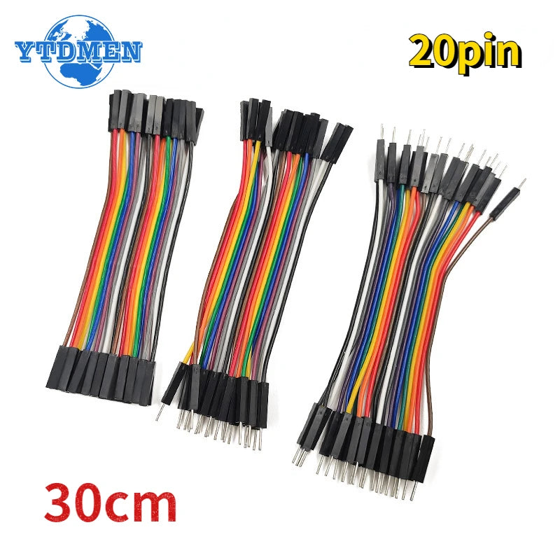 20Pin Dupont Line Male To Male Female To Female Male To FeMale Jumper Wire Cable 10cm 20cm 30cm for Arduino DIY KIT Pi-Mart