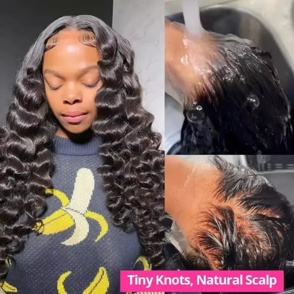Loose Deep 13x6 Lace Front Human Hair Wig 30 40 Inches Brazilian Water Deep Wave 13x4 HD Lace Frontal Wig Curly Wigs For Women LadyShow.Store