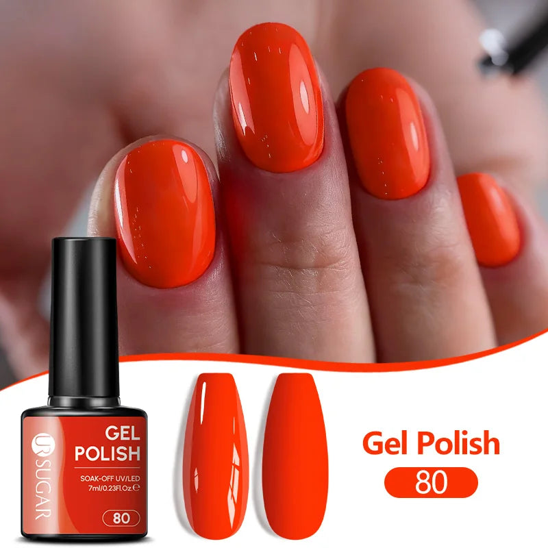 UR SUGAR 7ML Nail Gel Fresh Macaron 107 Colors All For Manicure Semi Permanent Soak Off LED UV Long-Lasting Nail Art Varnish Tri Light Beauty
