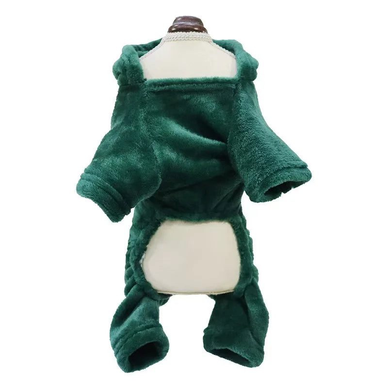 Cozy Dinosaur Cat Clothing Set Plush Lined Soft and Lightweight For Small Pets Costume Party and Outdoor Use Autumn Winter Wear LadyShow.Store