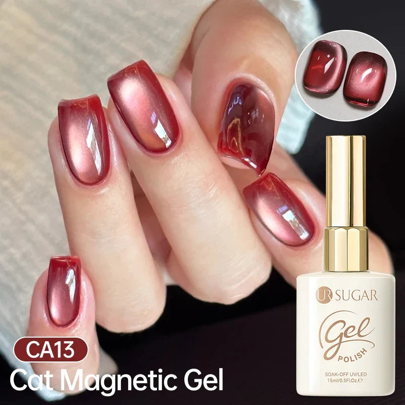UR SUGAR 15ml Cat Magnetic Gel Nail Polish 30 Colors Semi Permanent Magnetic Gel UV/LED Soak Off Painting Vanrish Design Tri Light Beauty