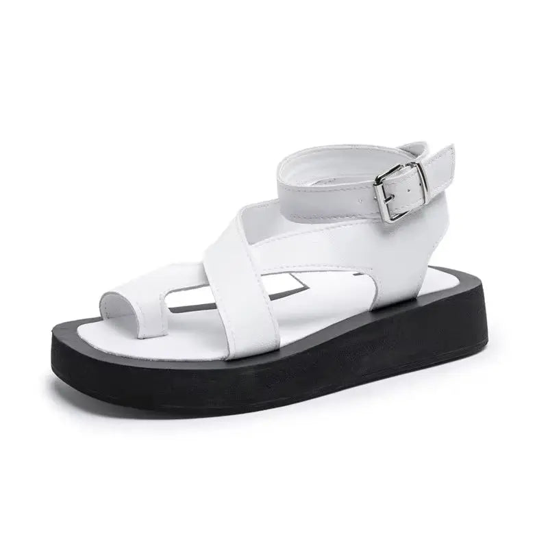 AIYUQI Sandals Women Genuine Leather 2026 Summer New Clip Toe Sandals Ladies Roman Women Shoes Muffin Sandals WHS MTO Pi-Mart