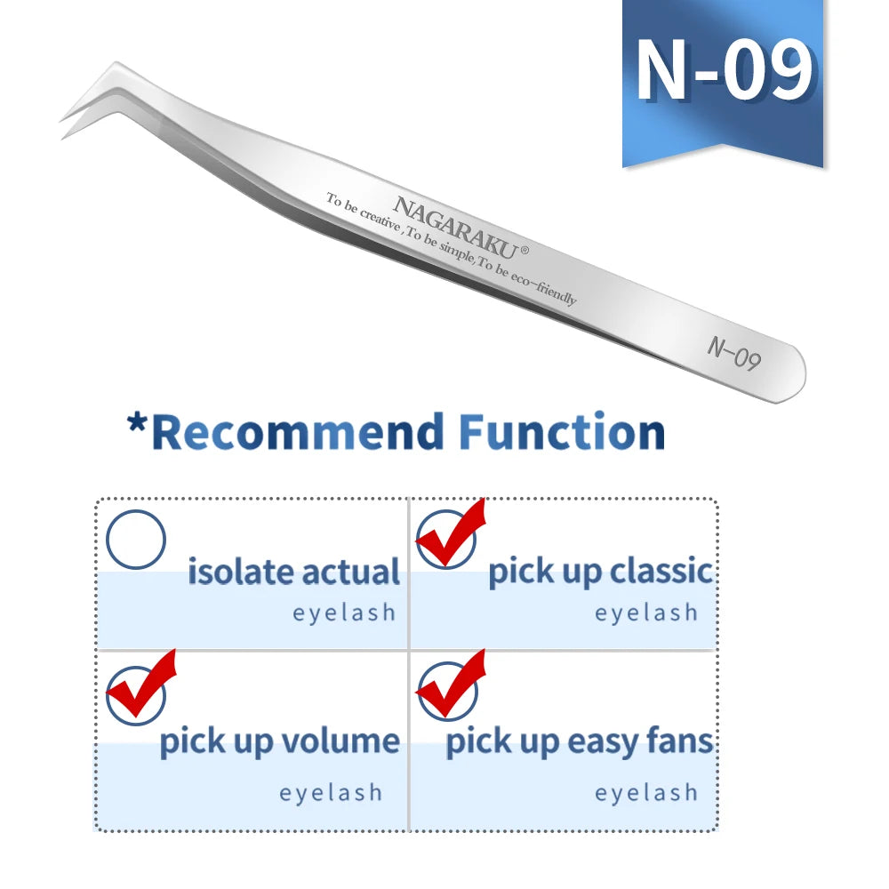 NAGARAKU Eyelash Extension Tweezers Makeup Stainless Steel Eyelash 3D accurate Clip Pi-Mart