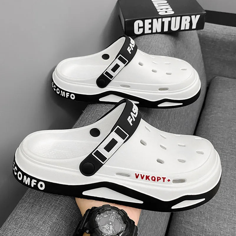 New fashion sandals Men's EVA casual comfortable hole garden shoes outdoor men's beach sandals indoor home unisex slippers Pi-Mart