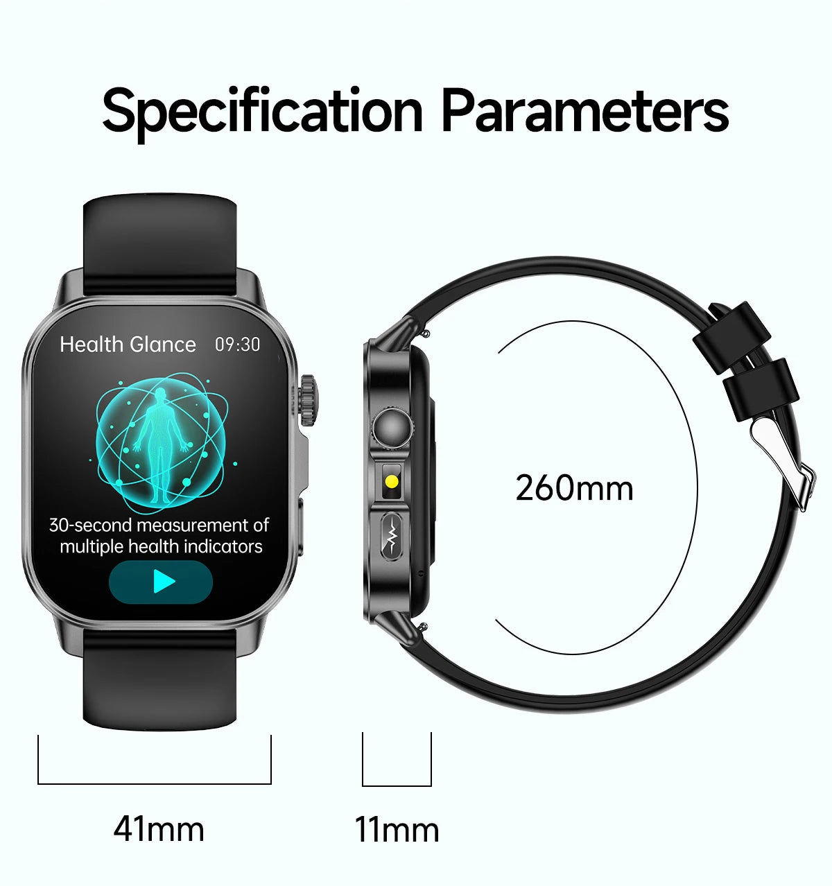 New Men Accurate Health Diagnosis ECG Smart Watch Blood Pressure Blood Oxygen Blood Fat Uric Acid Temp Bluetooth call Smartwatch Pi-Mart