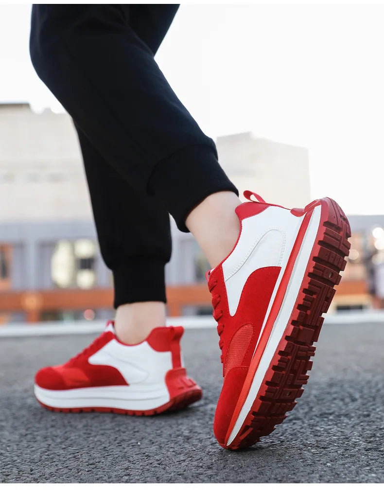 Men Shoes 2025 Spring Autumn New Fashion Comfortable Height Increase Casual Running Shoes Breathable Non Slip Platform Sneakers Pi-Mart