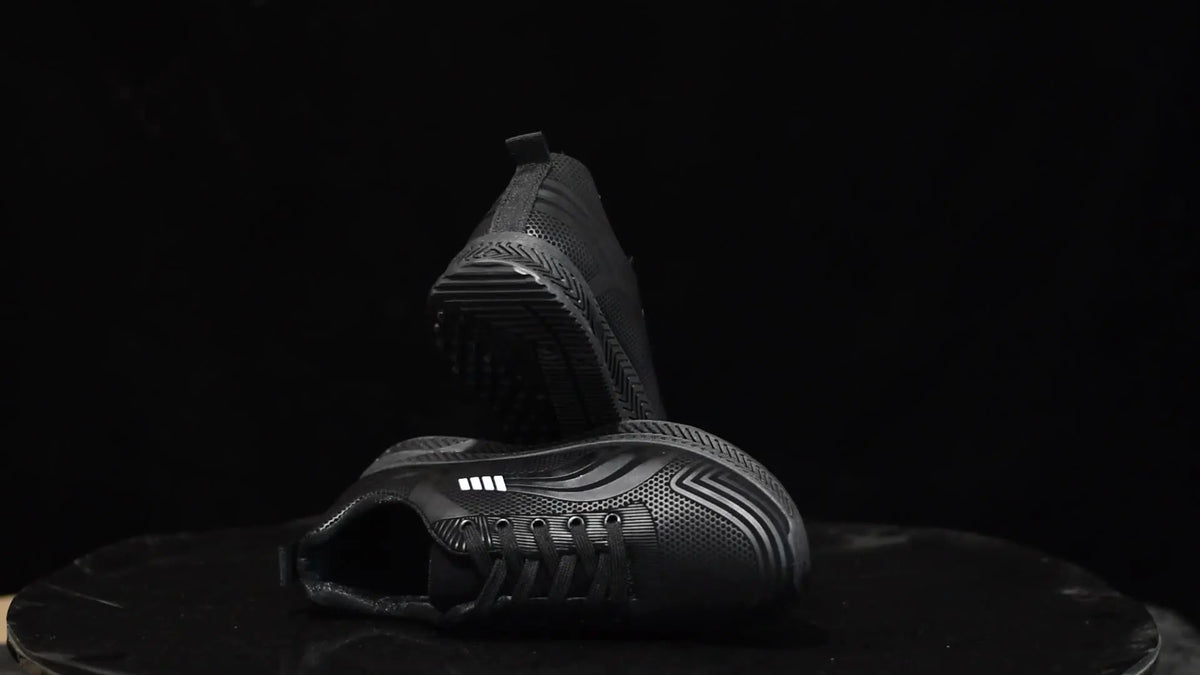 Waterproof Men's Sneakers Casual Running Shoes Soft Bottom Black Leather Sports Shoes Pi-Mart