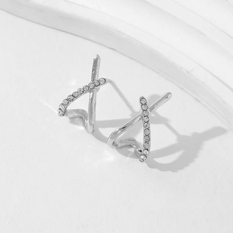 LATS Trendy Gold Color Cross Stud Earrings for Women Dainty Simple Minimalist Earring Fashion Jewelry Party Gifts Wholesale Pi-Mart