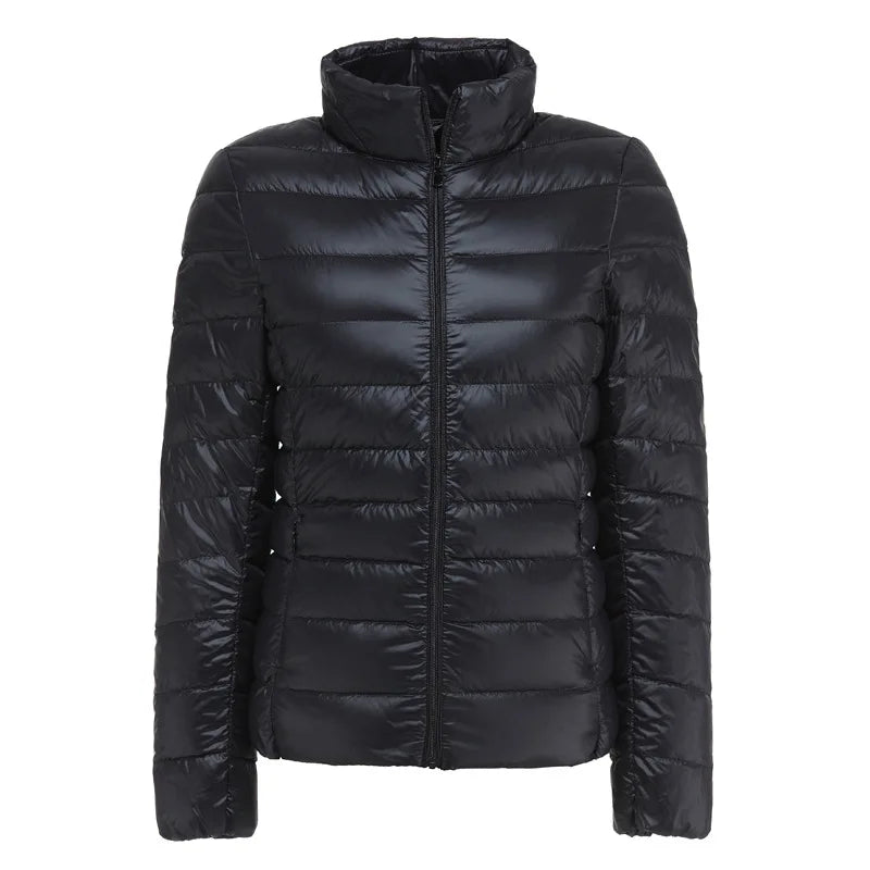 Women Spring Jacket Fashion Short Ultra Lightweight Packable Puffer Coats 15 Colors Female Down Warm Korean Slim Fit Parkas 5XL LadyShow.Store