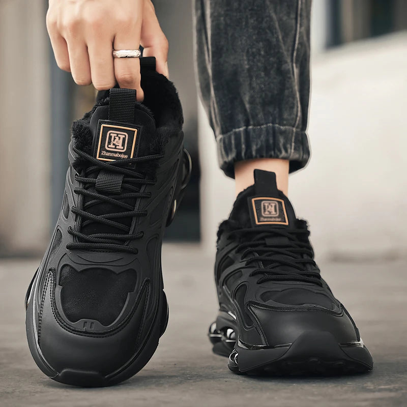 Couples casual sports shoes autumn winter warm plush cotton shoes Men Women fashion outdoor soft sole light racing running shoes Pi-Mart
