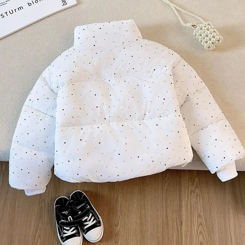 2025 Winter Girls Rhinestone Puffer Jacket Korean Star-Studded Fashion Coat Glitter Zip-Up Quilted Down Jacket LadyShow.Store