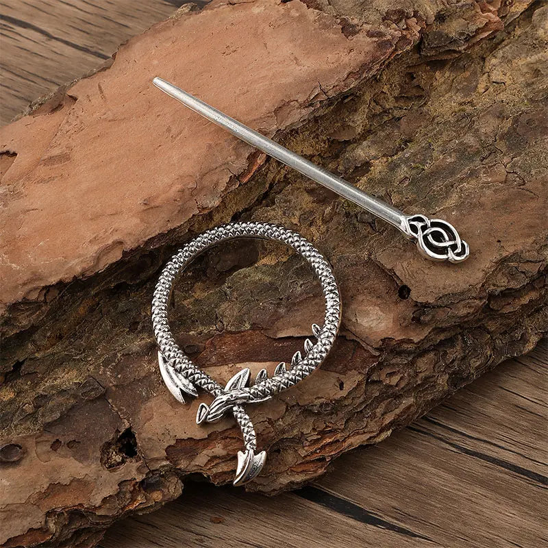 Retro Viking Dragon-Shaped Hairpin Hairpin Simple and Versatile Celtic Knot Hair Stick Hair Accessories Party Accessories for Mother's Day Valentine's Day Birthday Gift Pi-Mart