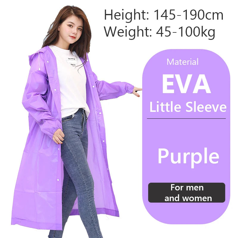 Raincoat Women Men Impermeable Thickened Waterproof Raincoat Tourism Outdoor Hiking Rain Poncho Raincoat Hooded Rain Coat Pi-Mart