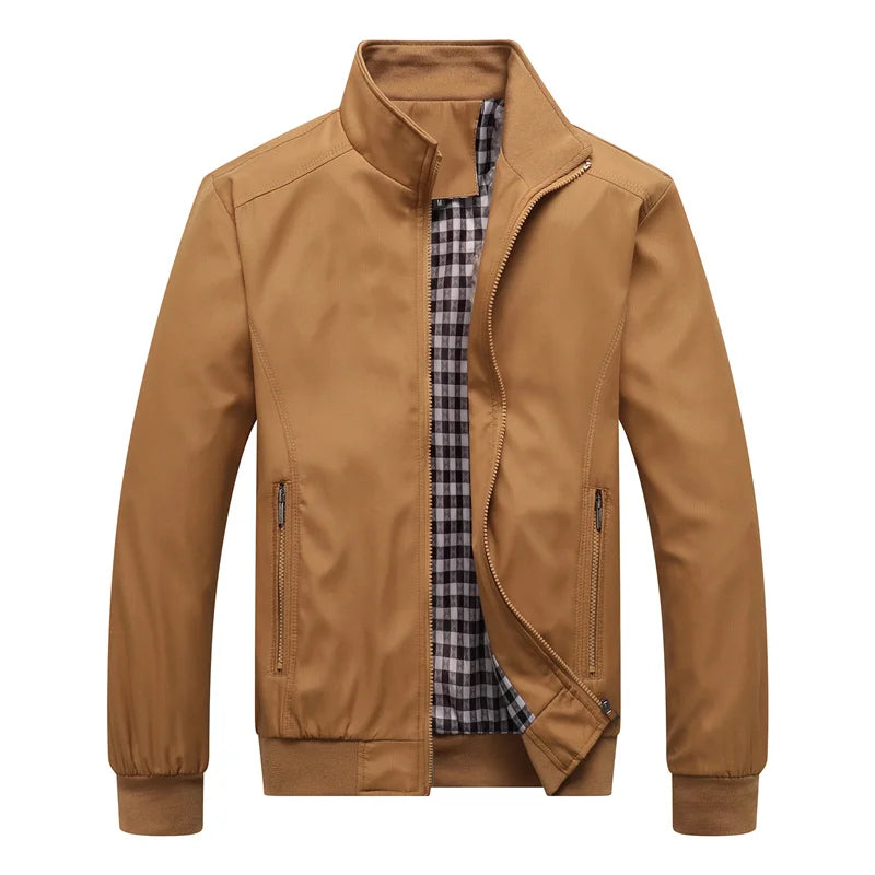 2025 Spring Autumn Casual Solid Fashion Slim Bomber Jacket Men Overcoat New Arrival Baseball Jackets Men's Jacket M-6XL 8XL Top LadyShow.Store