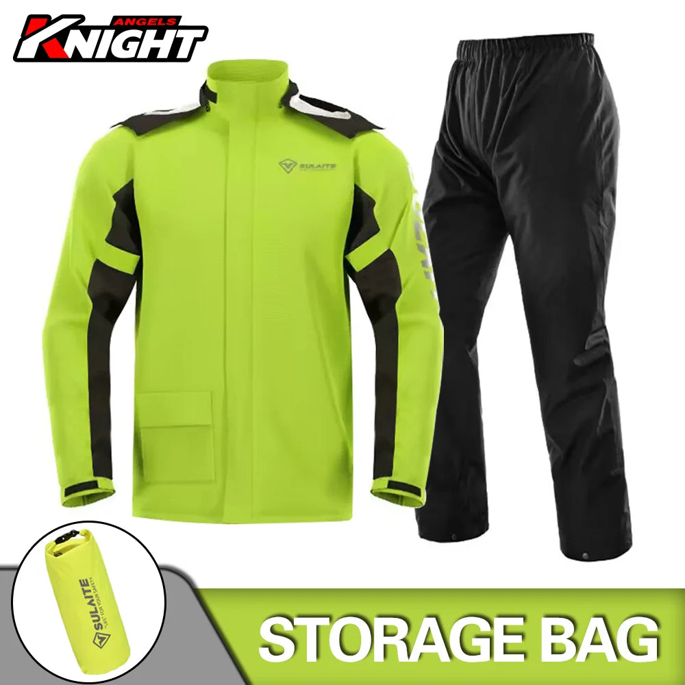 Motorcycle Raincoat Suit Rainstorm Prevention Jacket Pants Camping Hiking Fishing Raincoat Moto Raincoat Motorcyclist Rider Rain Pi-Mart